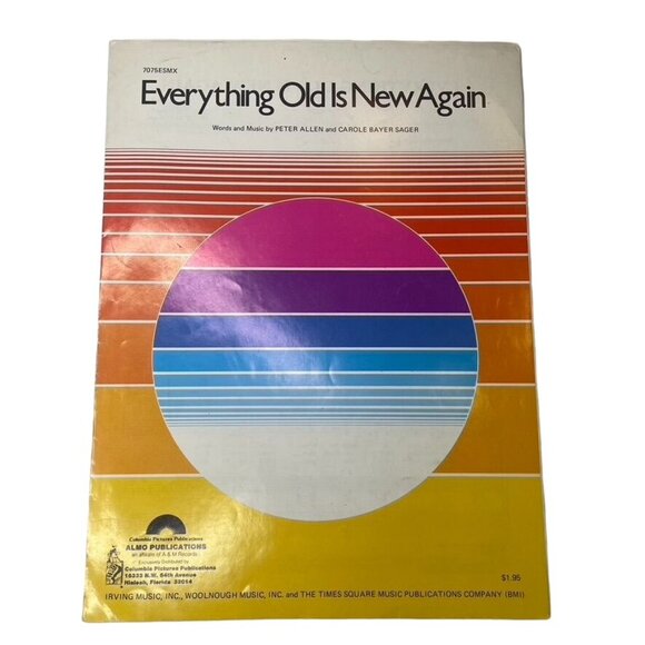 Everything Old Is New Again Vintage Sheet Music Peter Allen Carole Bayer Sager u - Picture 1 of 5